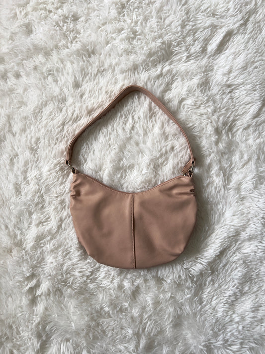 00s Pink Faux Leather Shoulder Bag