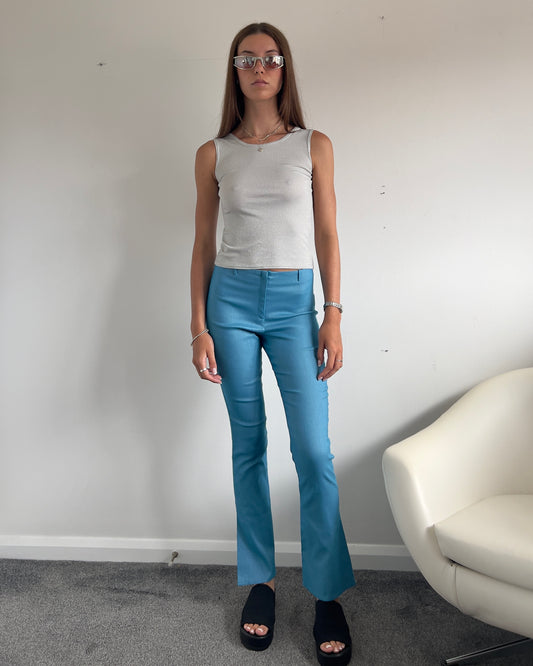 90s Etam Iridescent Flared Trousers - Size S