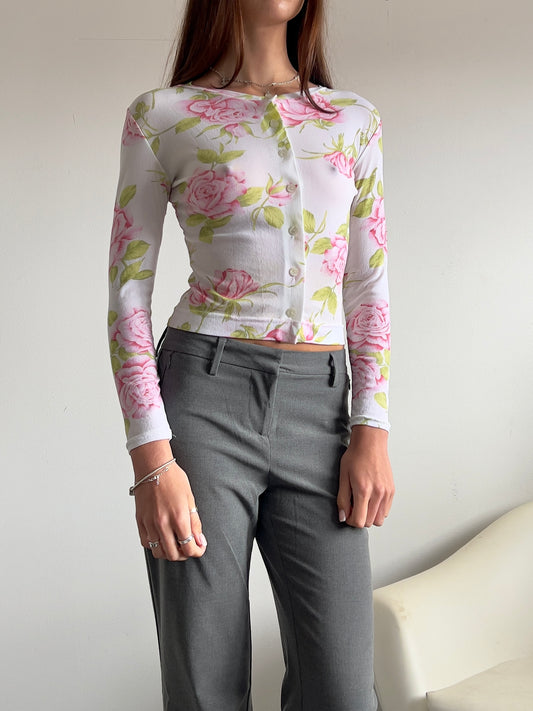 90s Morgan de Toi Floral Button Up Cardigan - Size XS
