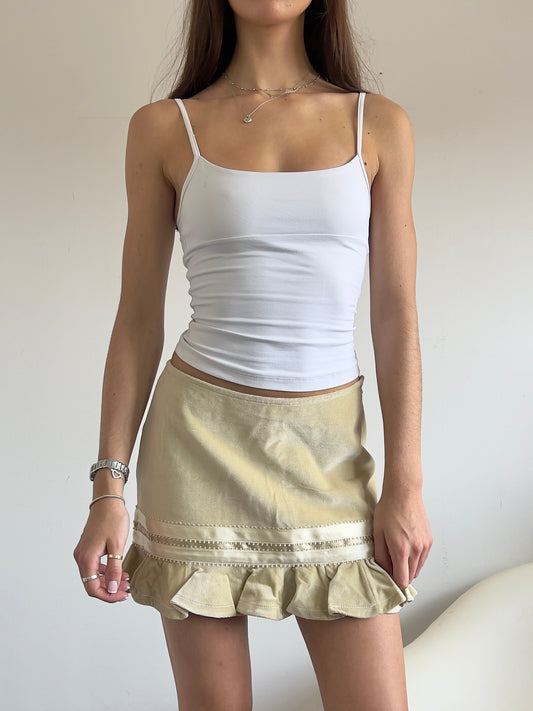 00s Corduory Ruffle Mini Skirt - Size S