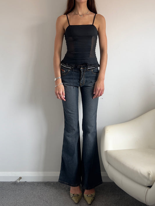 00s Low Rise Flared Jeans - Size S