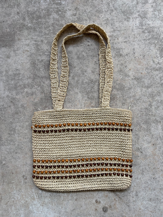 00s Crochet Beaded Shoulder Bag