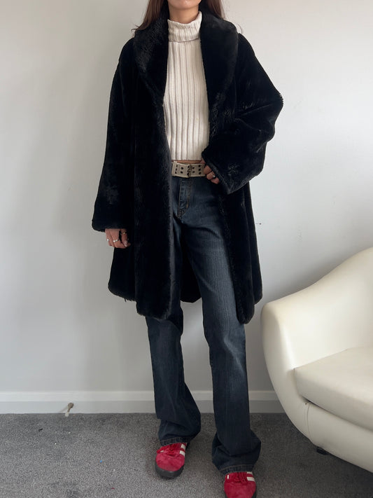 90s Faux Fur Jacket - Size L