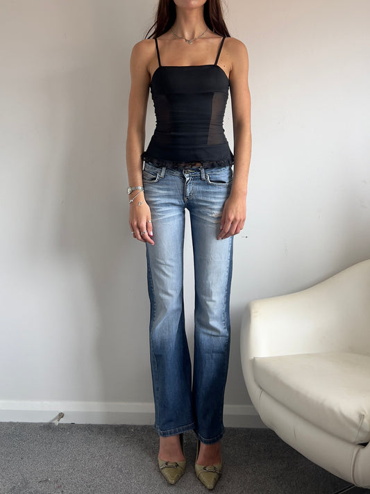 90s Low Rise Flared Jeans - Size S