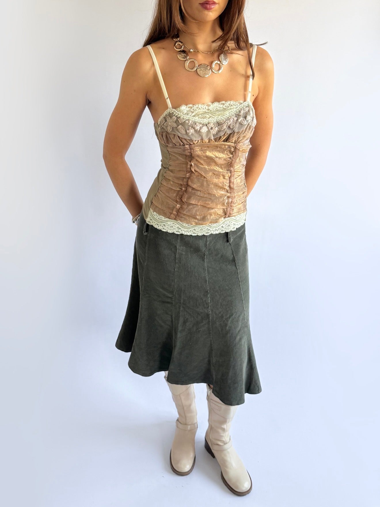 Corduroy Midi Skirt - Size S