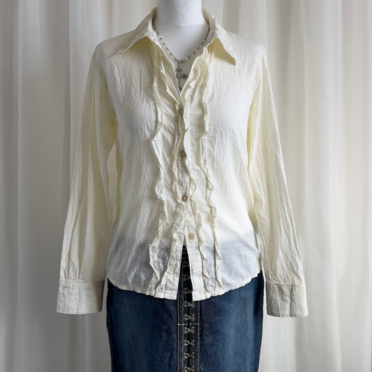 90s Ruffle Shirt - Size S