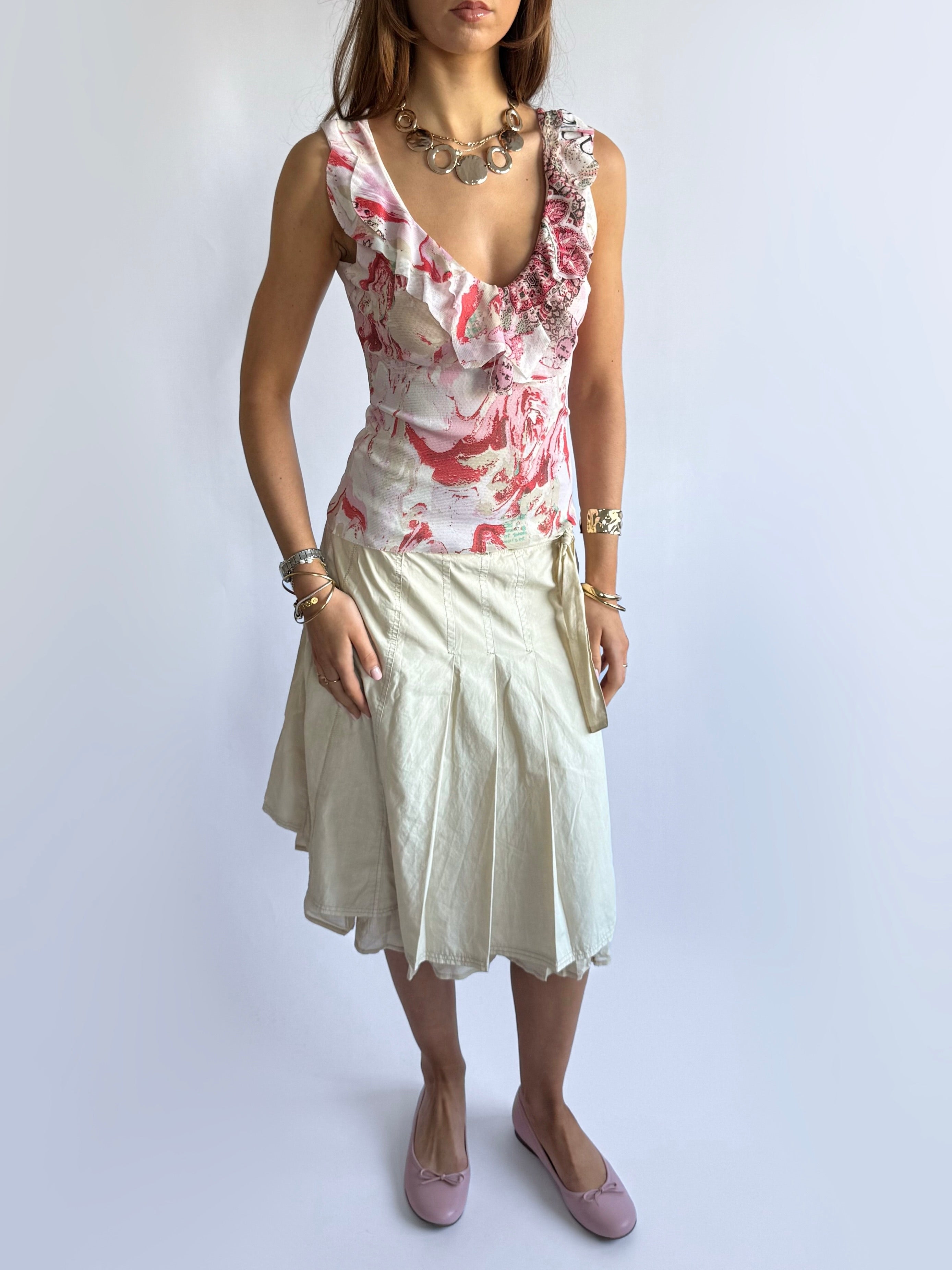 Pleated Midi Skirt - Size S