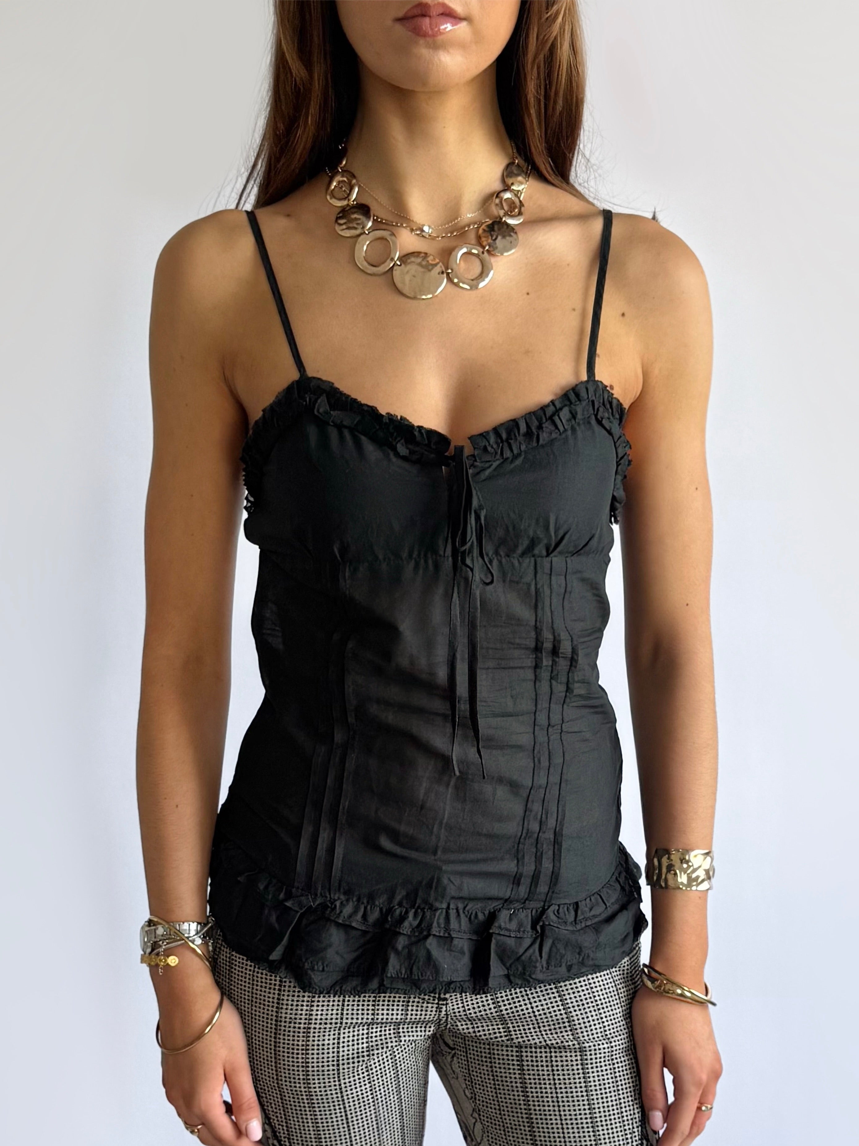 Ruffle Cotton Cami - Size S