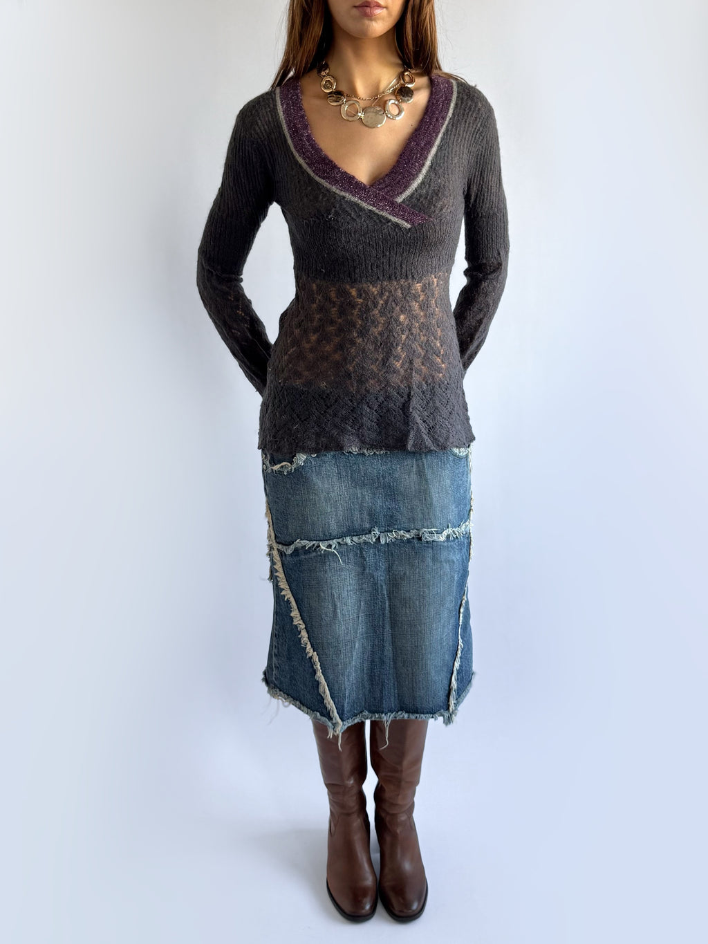 Sheer Knit Jumper - Size S