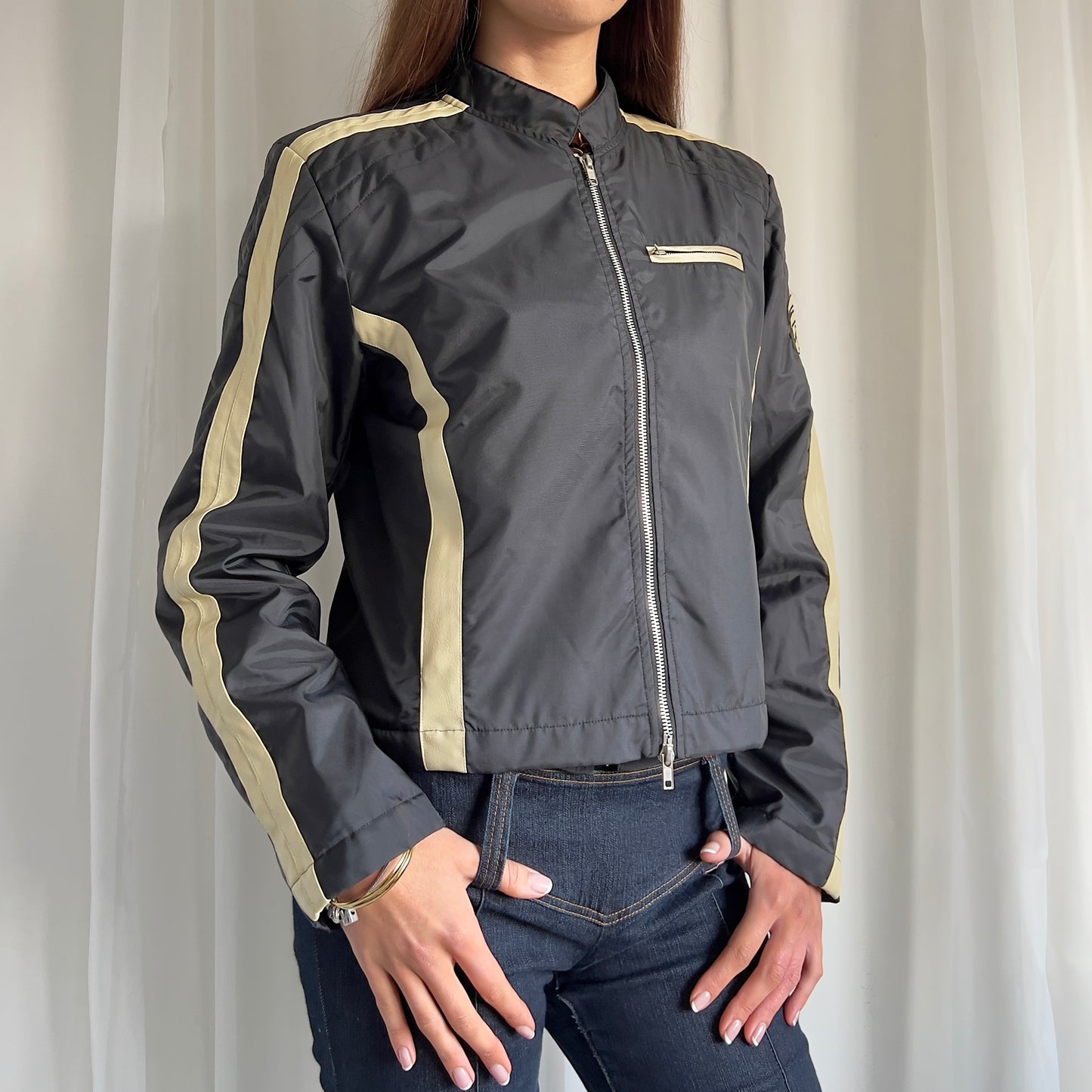 00s Racer Moto Double Zip Up Jacket - Size L