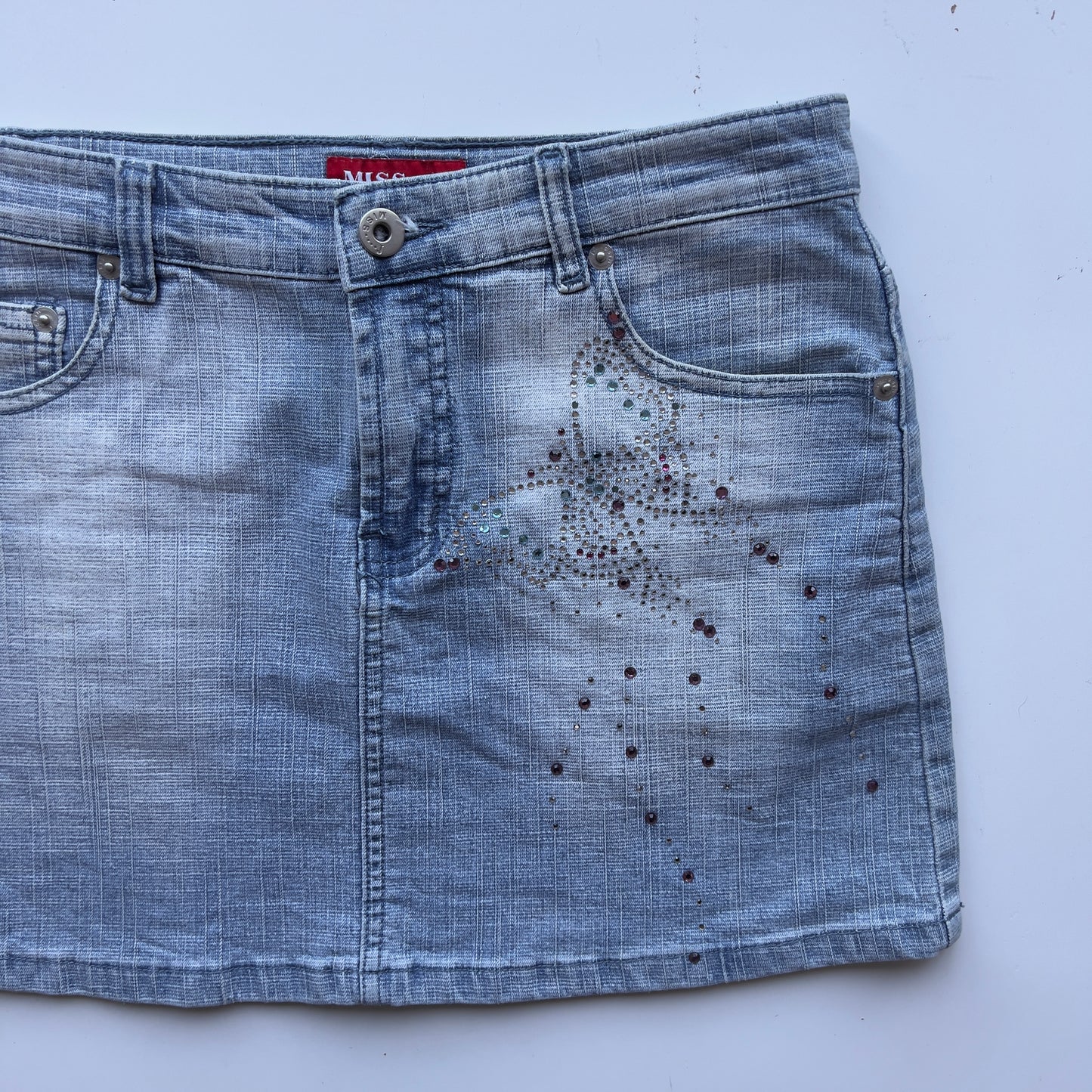 00s Butterfly Denim Mini Skirt - Size S