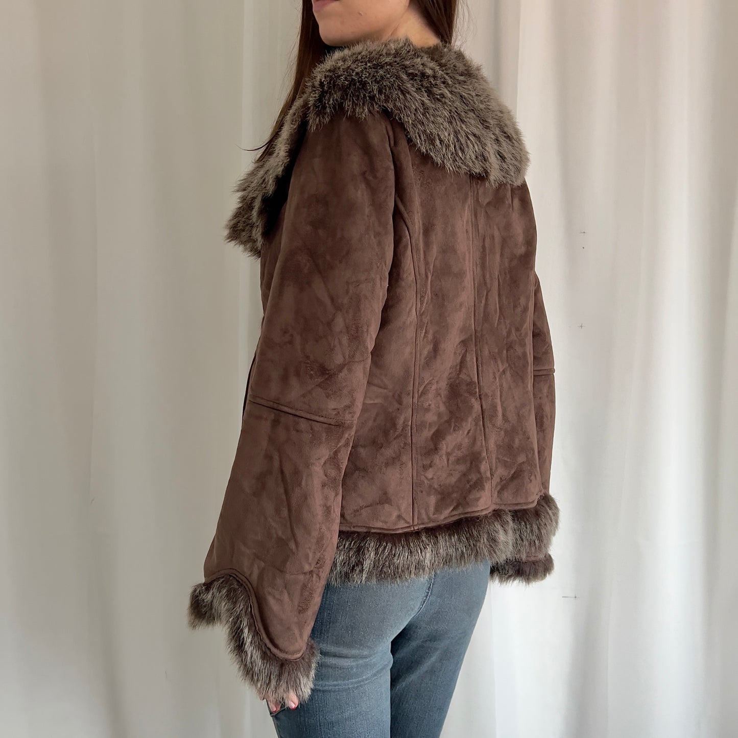 00s Faux Fur Afghan Jacket - Size XL