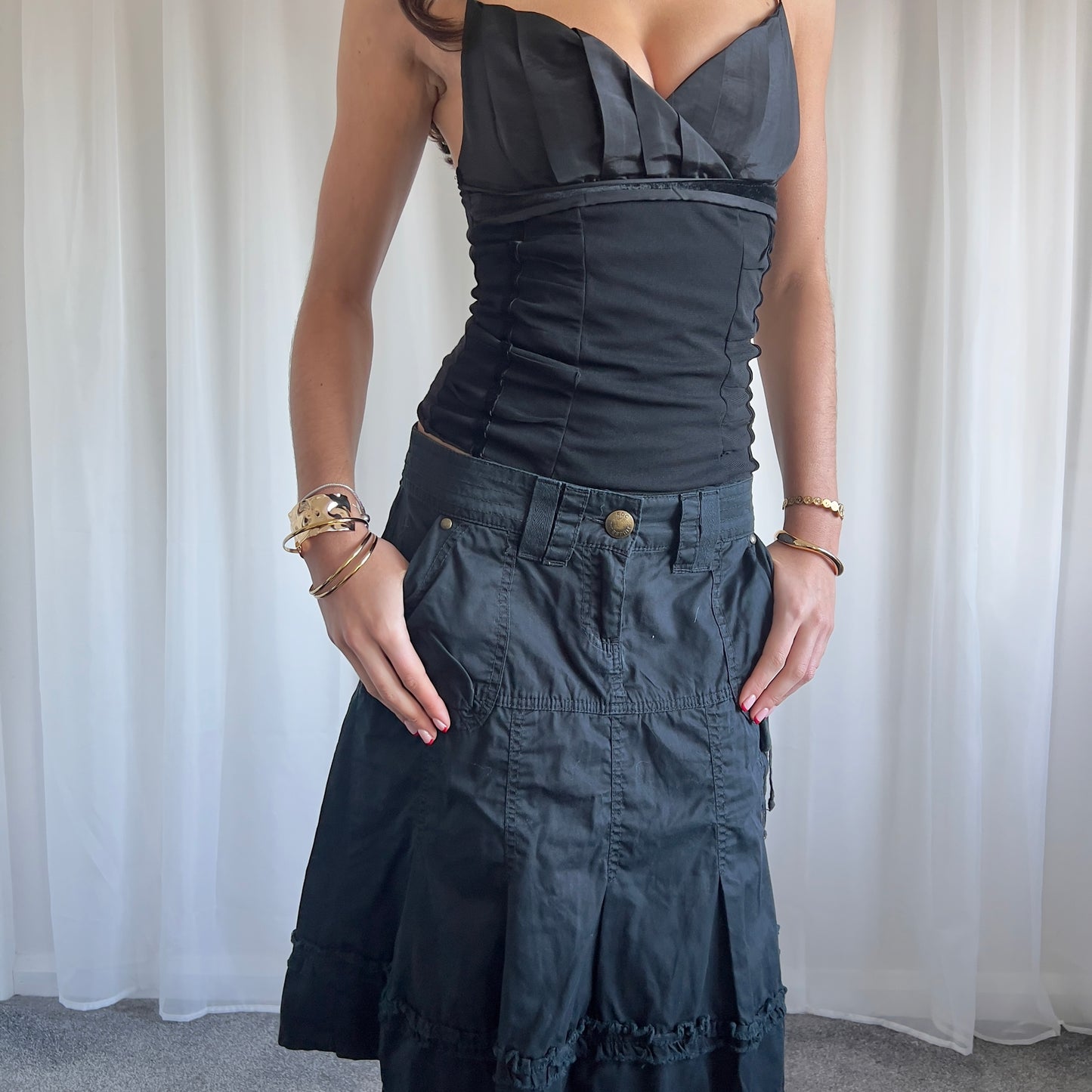 90s Cargo Midi Skirt - Size M