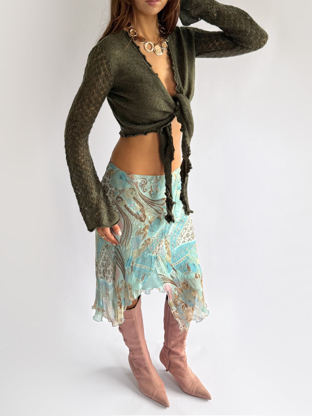 Mohair Tie Cardigan - Size M