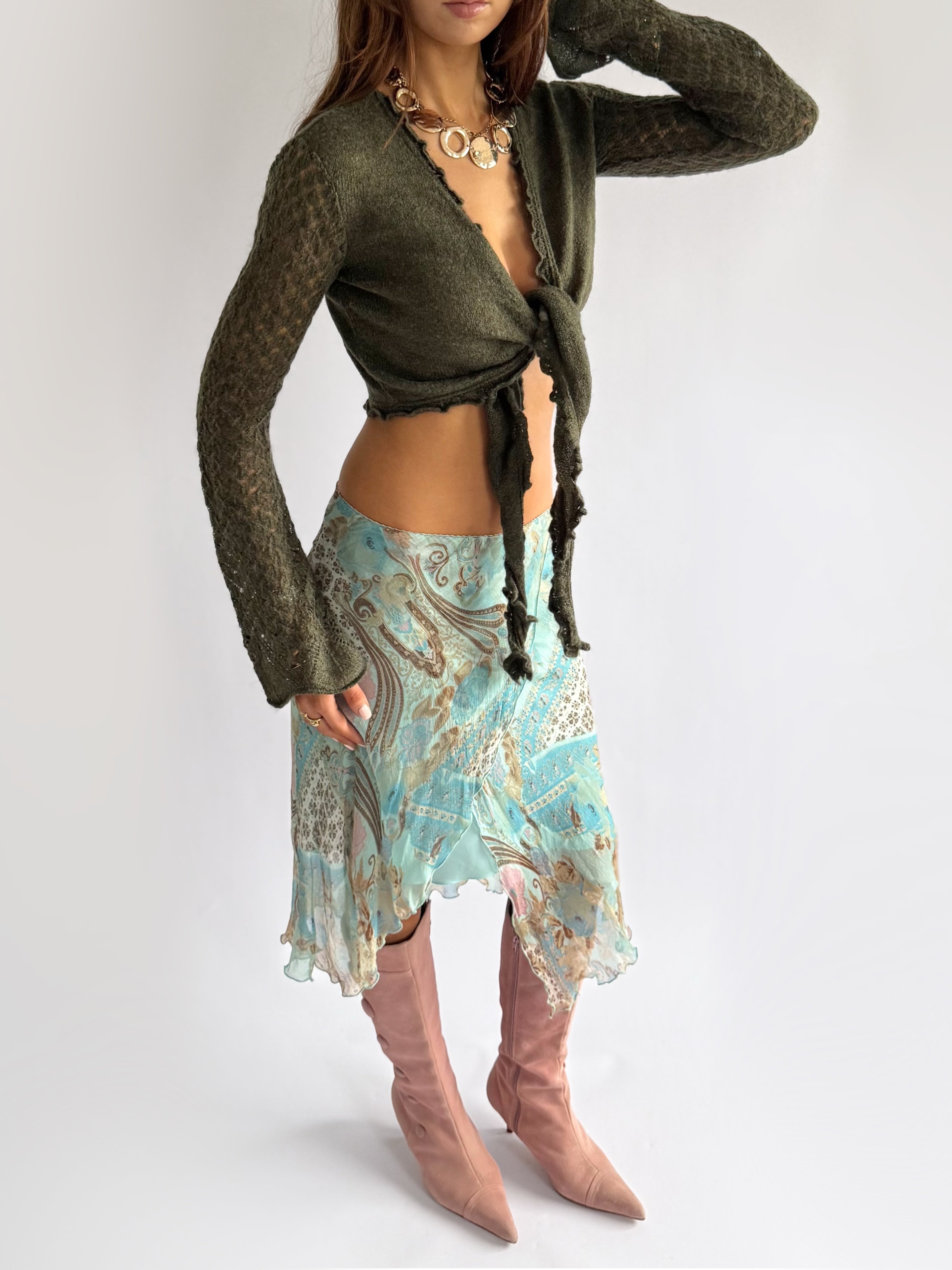 Mohair Tie Cardigan - Size M