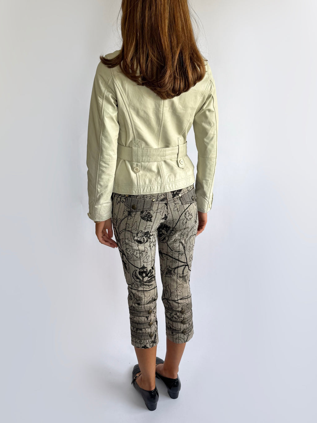 Genuine Leather Zip Jacket - Size M