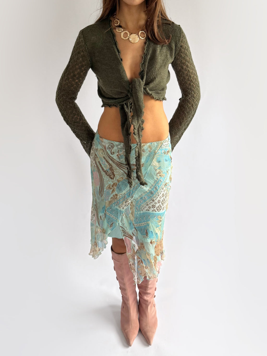 Mohair Tie Cardigan - Size M