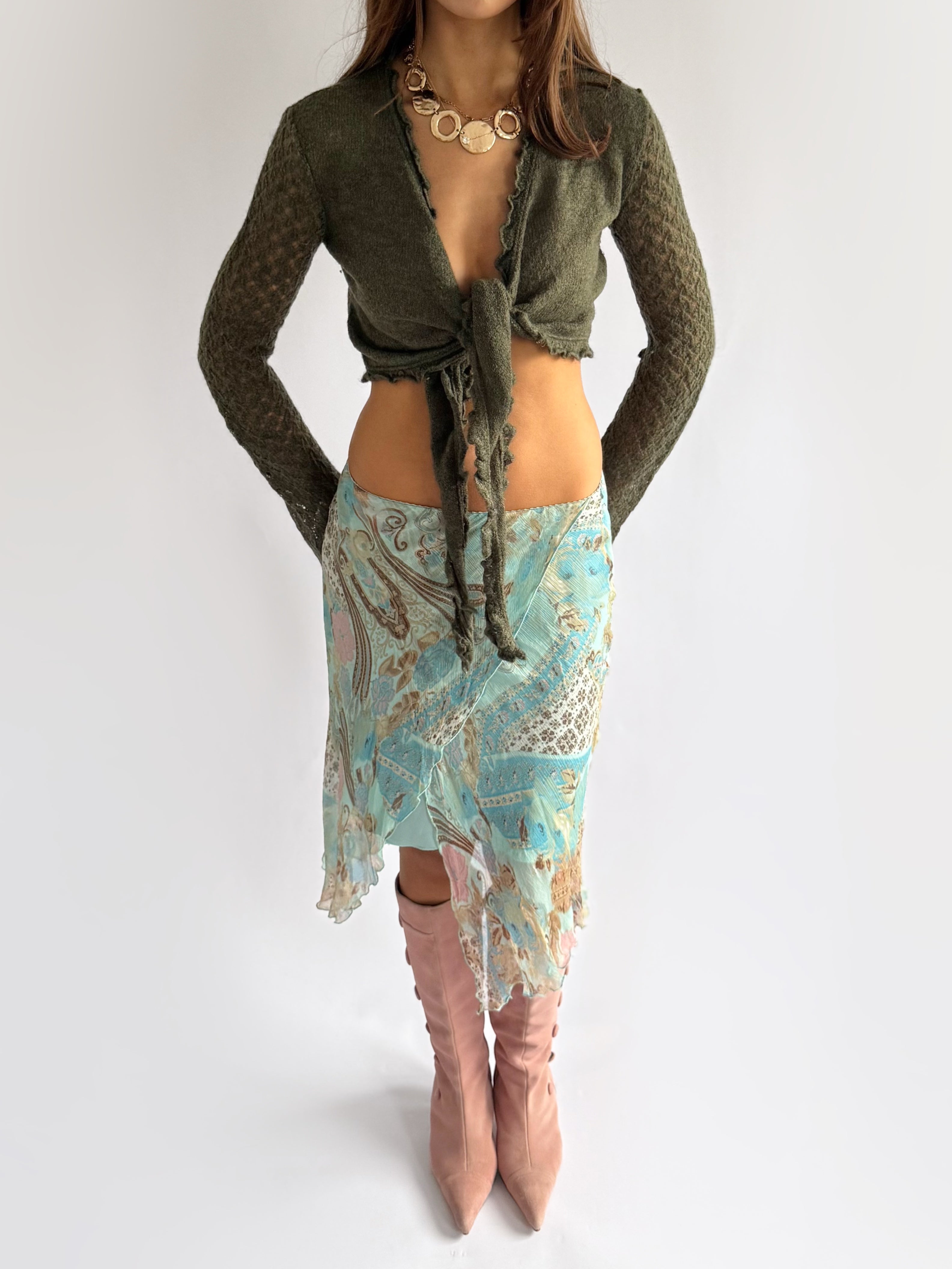 Mohair Tie Cardigan - Size M