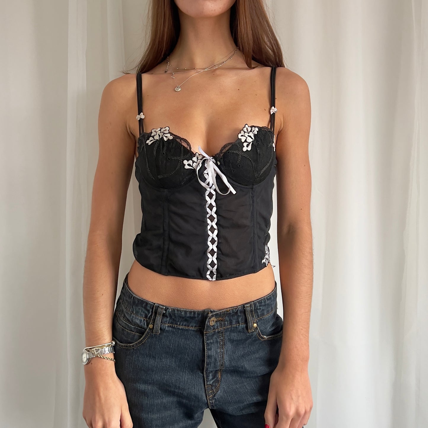 90s Mesh Corset Cami - Size M