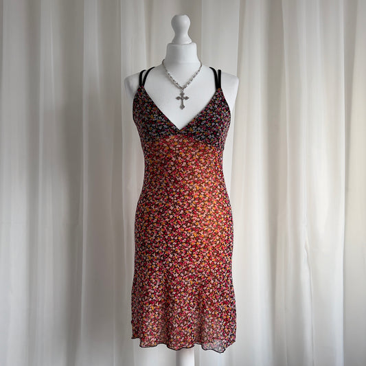 00s Floral Mini Dress - Size S