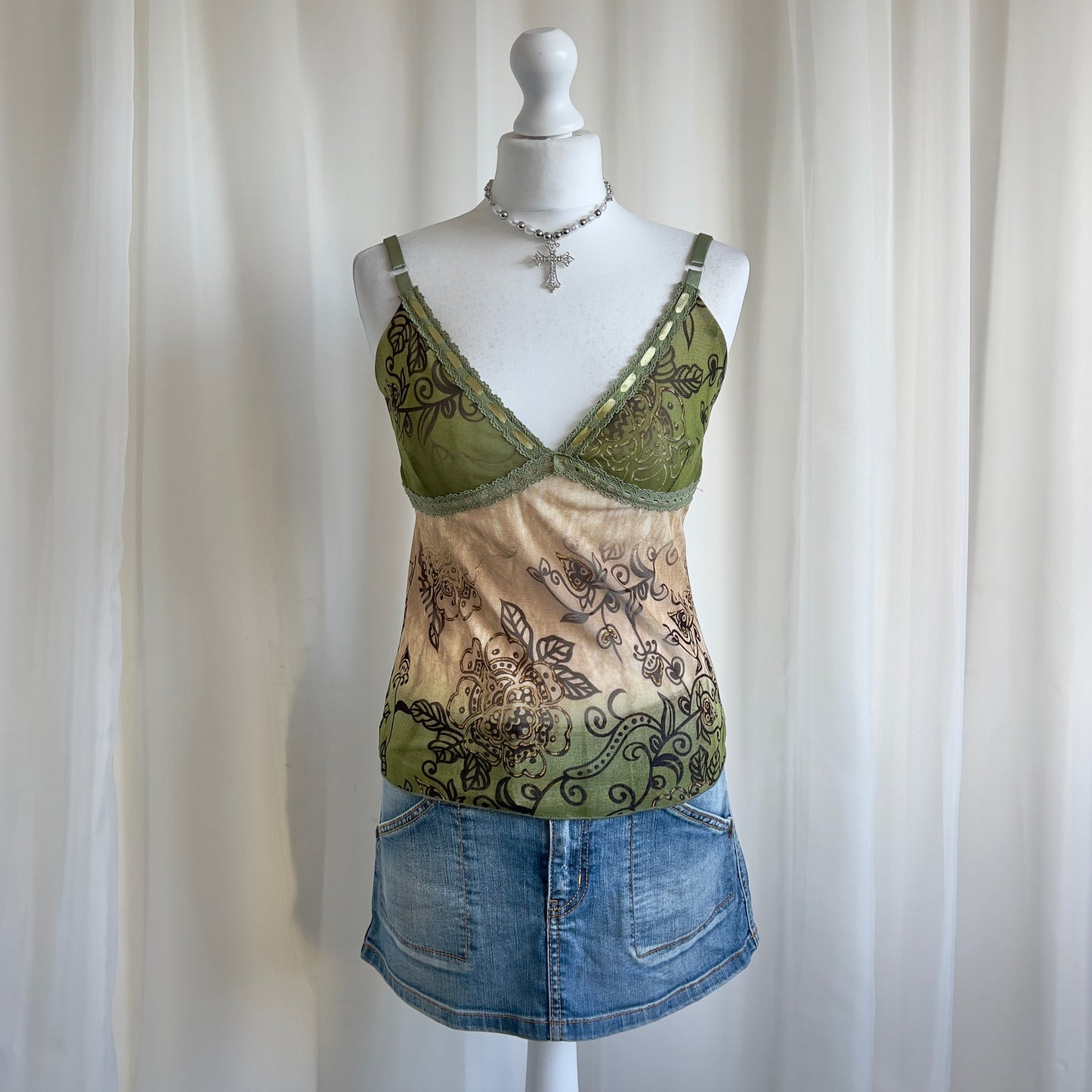 90s Mesh Lace Cami - Size M