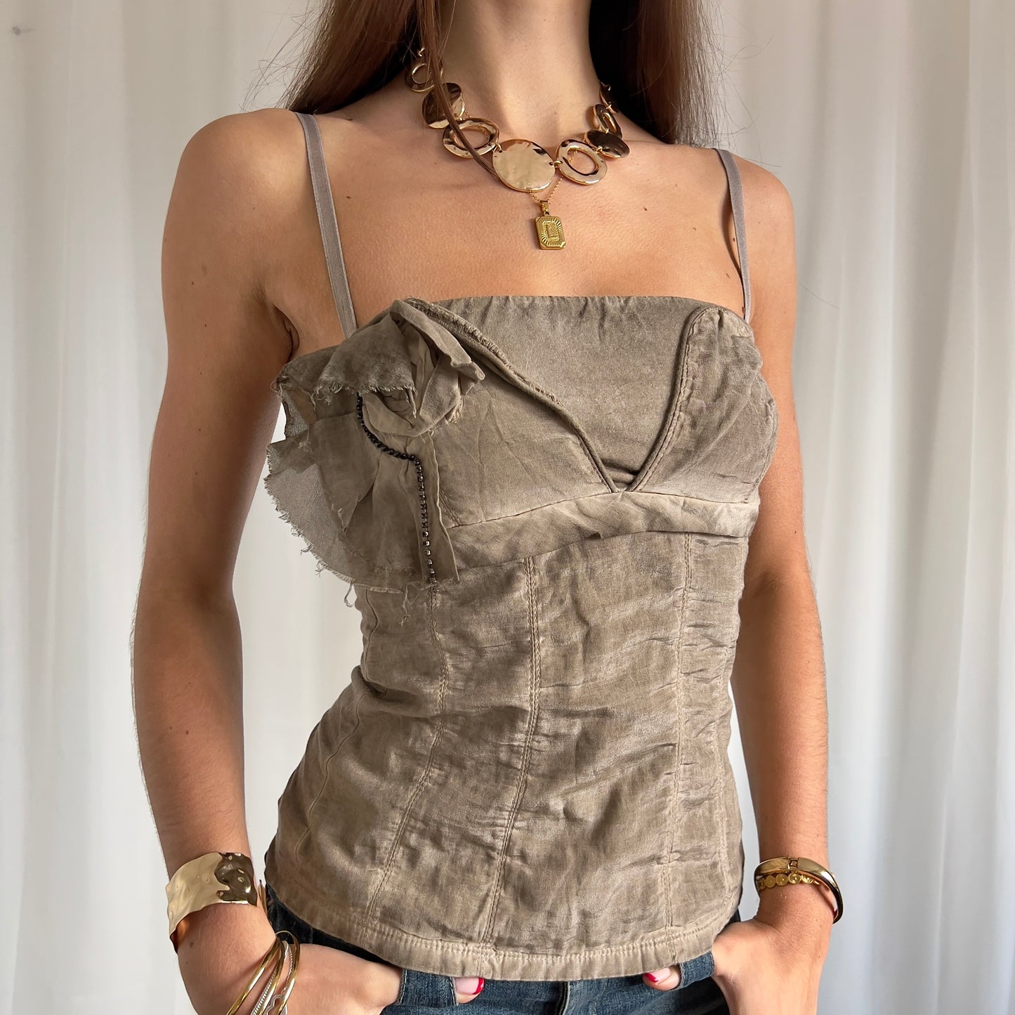 90s Floral Corsage Cami - Size S