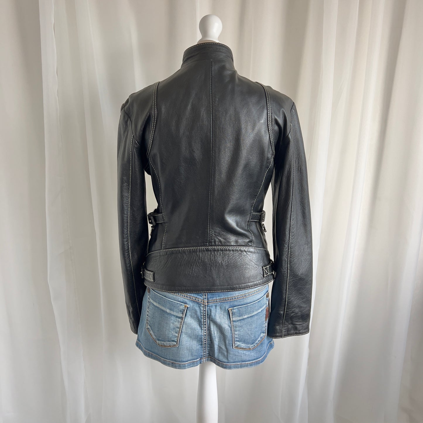 00s Genuine Leather Zip Jacket - Size L