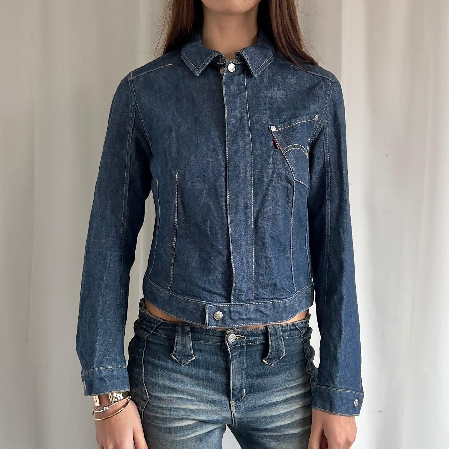 00s Levi's Denim Zip Up Jacket - Size S