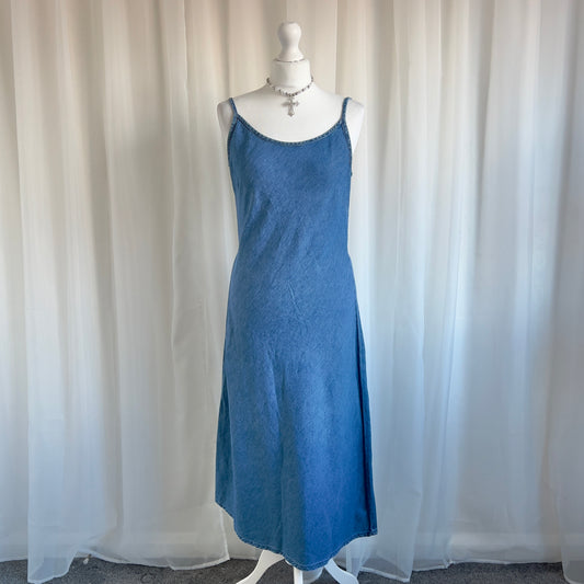 90s Denim Midi Dress - Size L