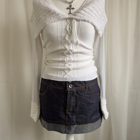 00s Denim Micro Mini Skirt - Size M