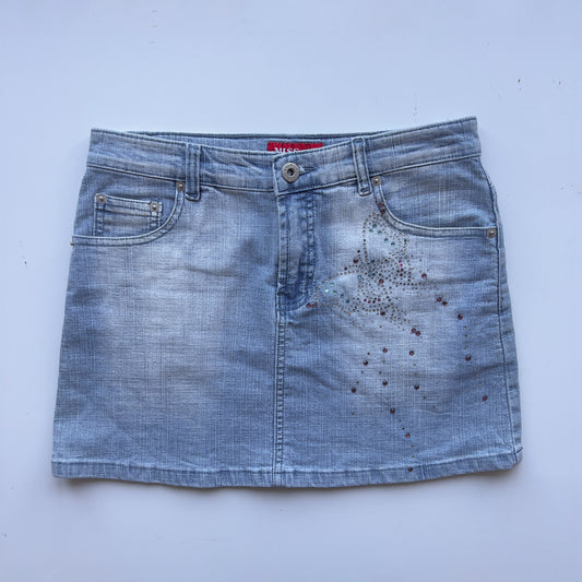 00s Butterfly Denim Mini Skirt - Size S