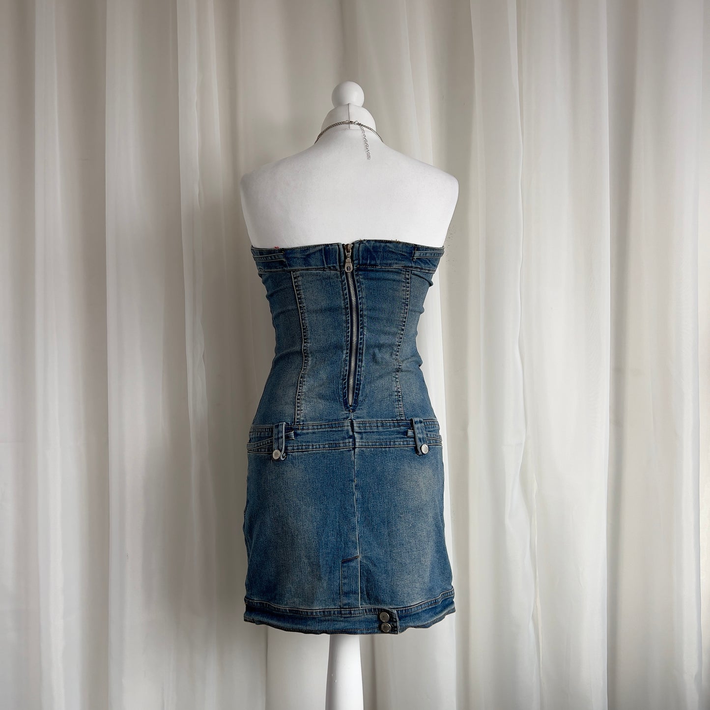 90s Denim Mini Dress - Size XS