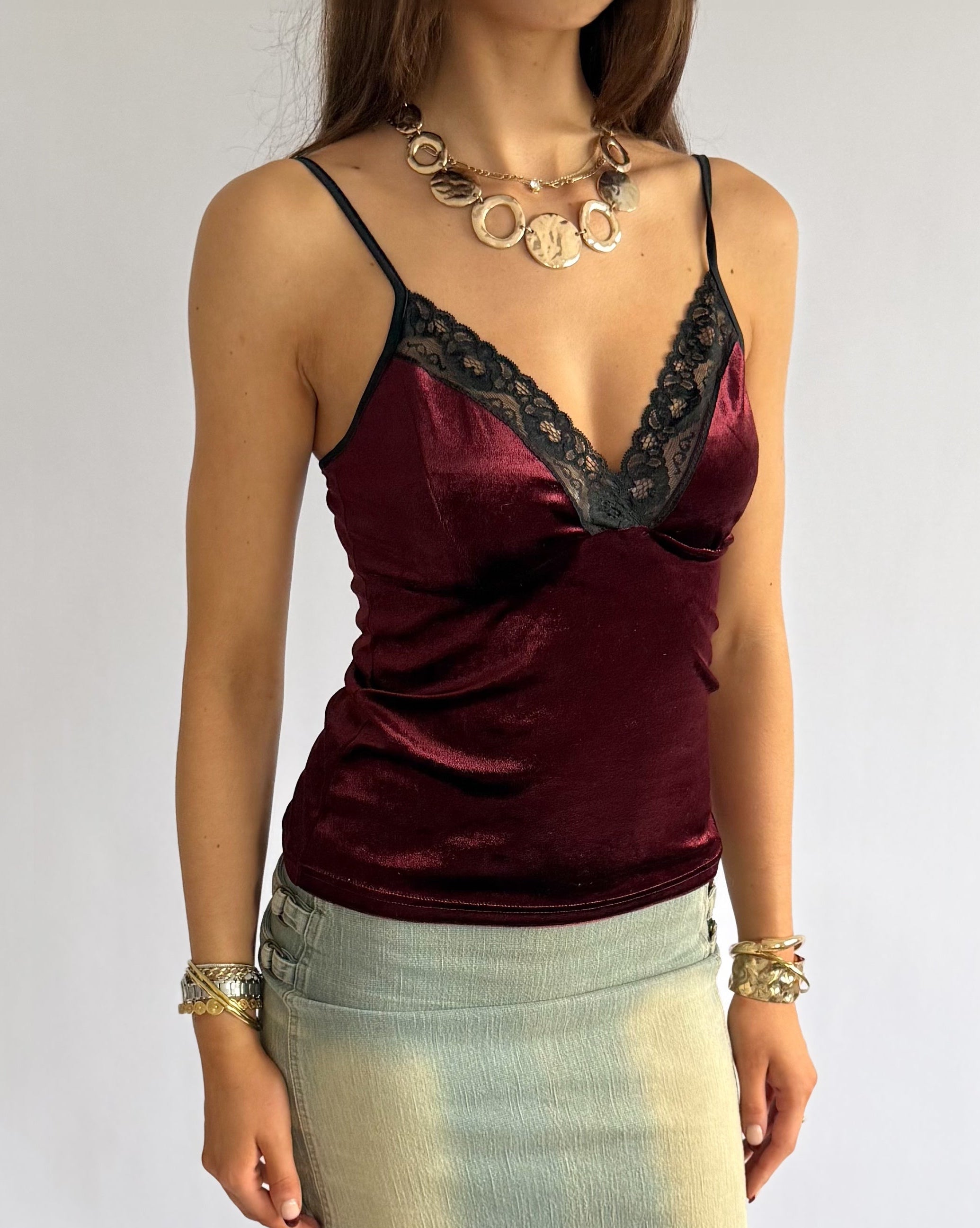 Velvet Lace Cami - Size XS