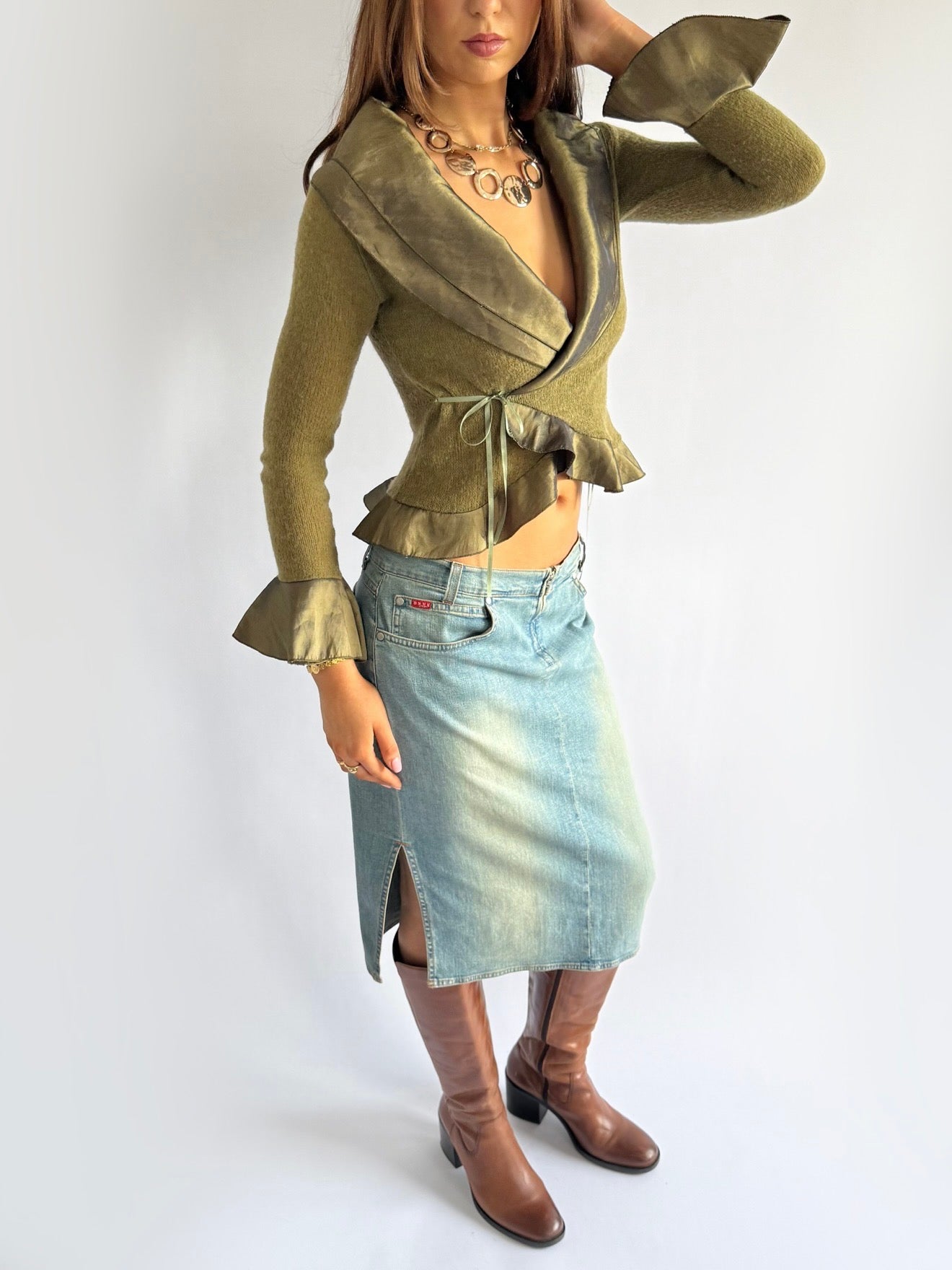 Mohair Wrap Tie Cardigan - Size S