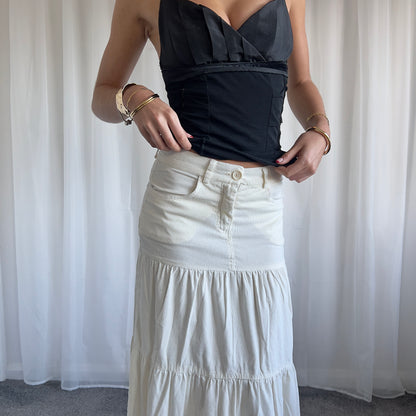 90s Tiered Maxi Skirt - Size S