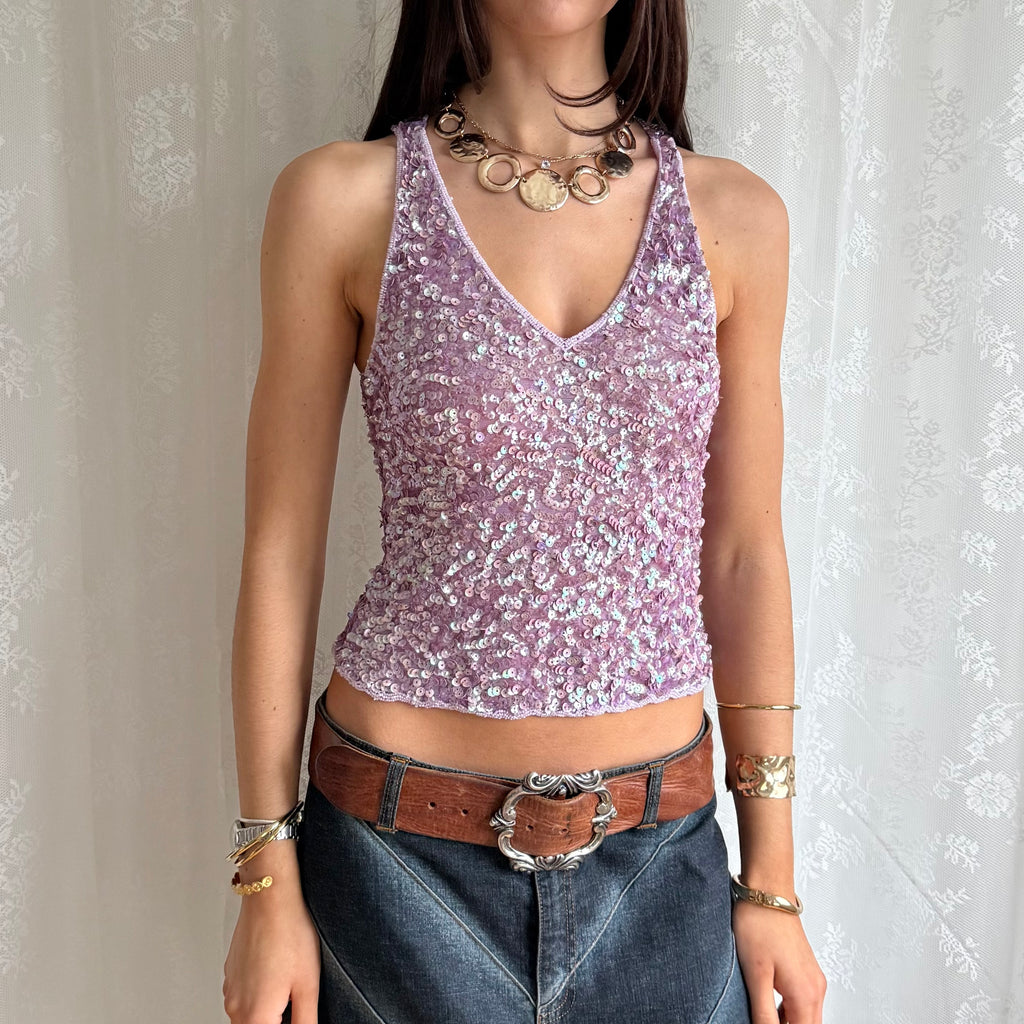 Sequin Beaded Cami - Size S