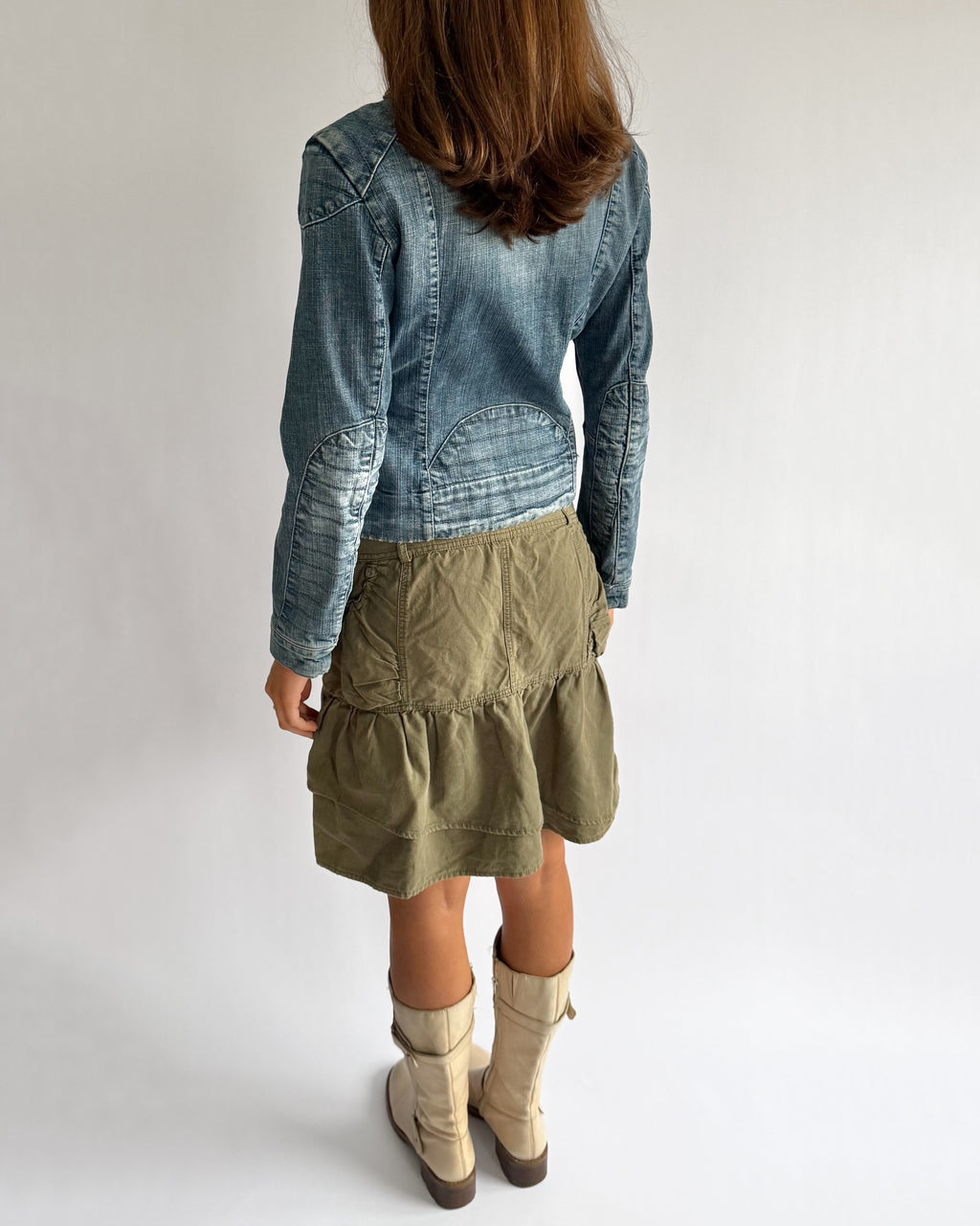 Pleated Ruffle Midi Skirt - Size L