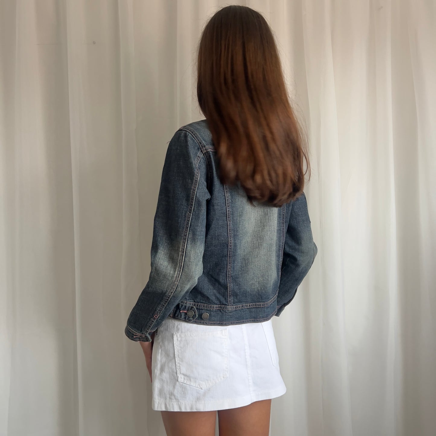 90s Denim Button Up Jacket - Size M