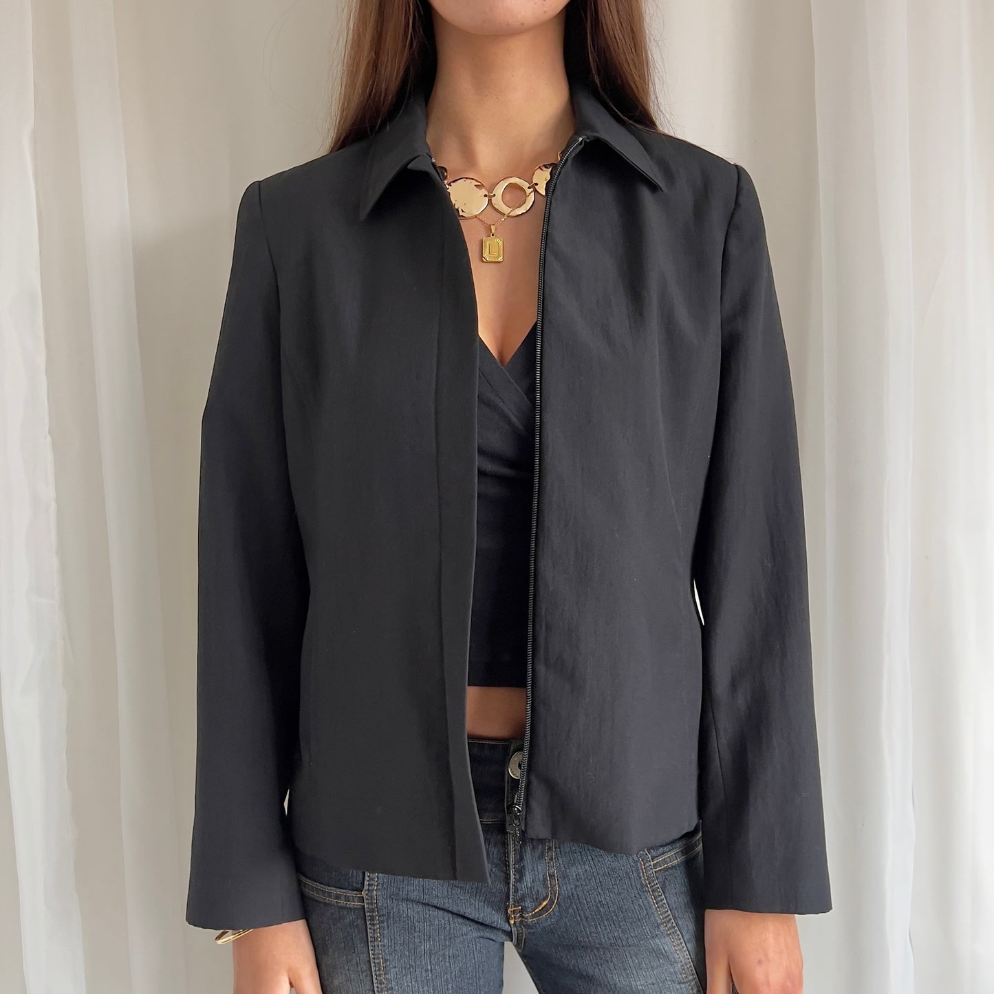 90s Suit Zip Jacket - Size L