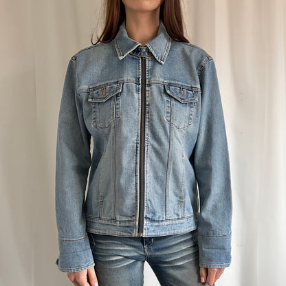 00s Denim Zip Up Jacket - Size M