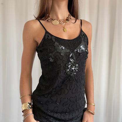 90s Mesh Beaded Cami - Size M