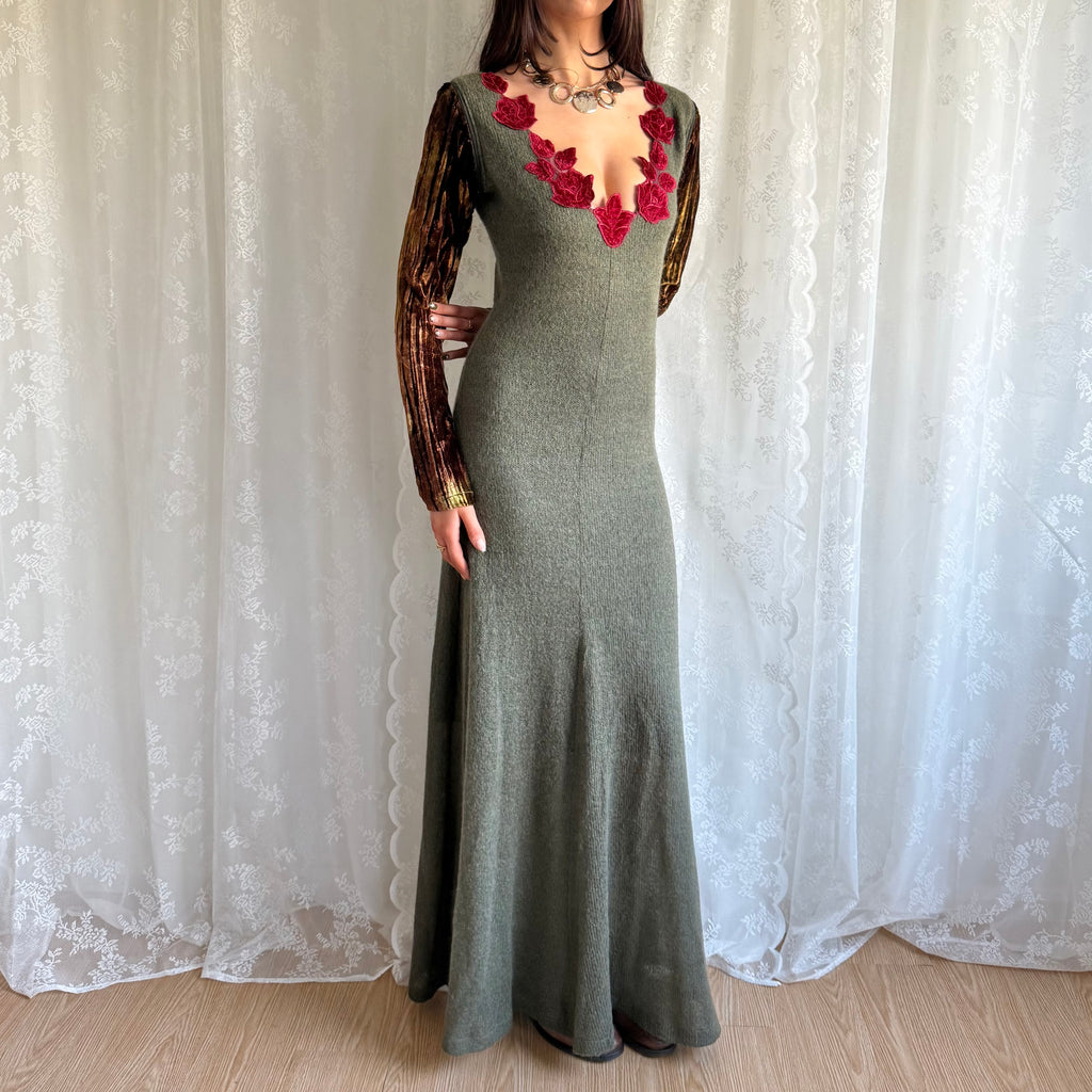 Wool Knit Maxi Dress - Size L