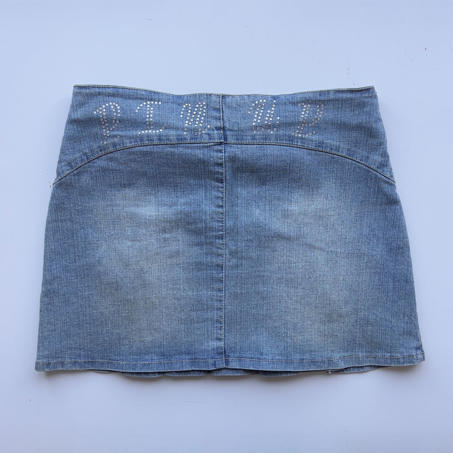 00s Buckle Denim Pleated Mini Skirt - Size S