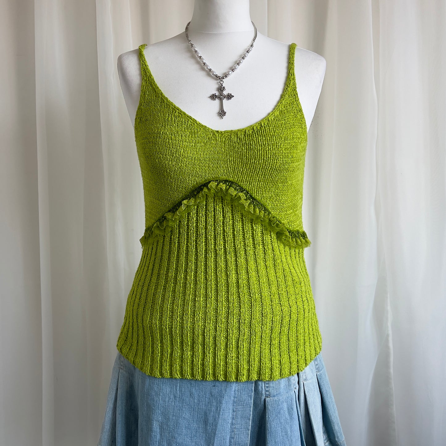 00s Knit & Lace Cami - Size L