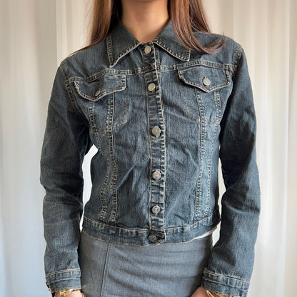 90s Denim Button Up Jacket - Size S