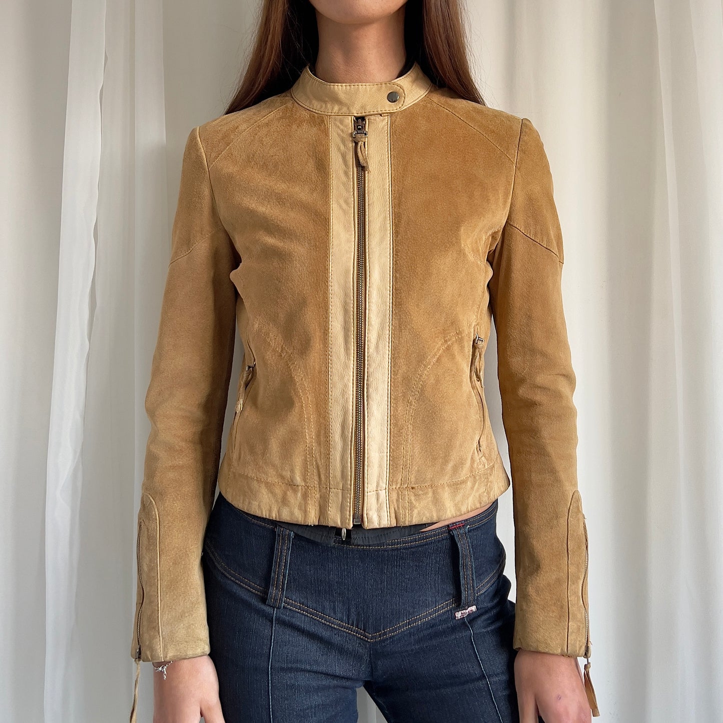 00s Genuine Suede Zip Up Jacket - Size S