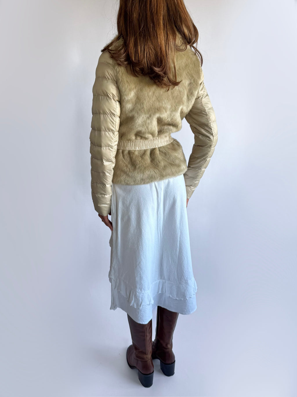 Faux Fur Puffer Coat - Size S