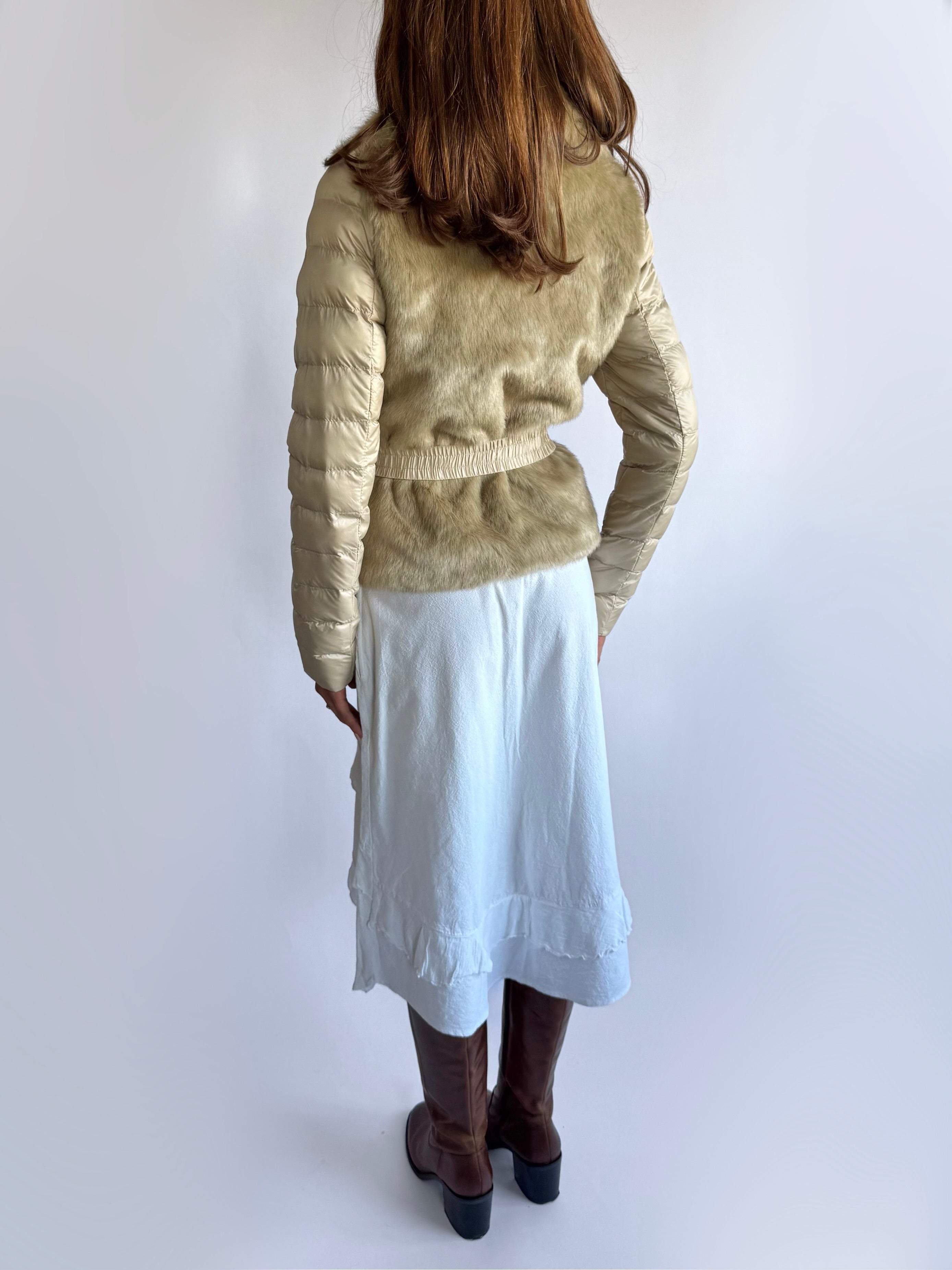 Faux Fur Puffer Coat - Size S