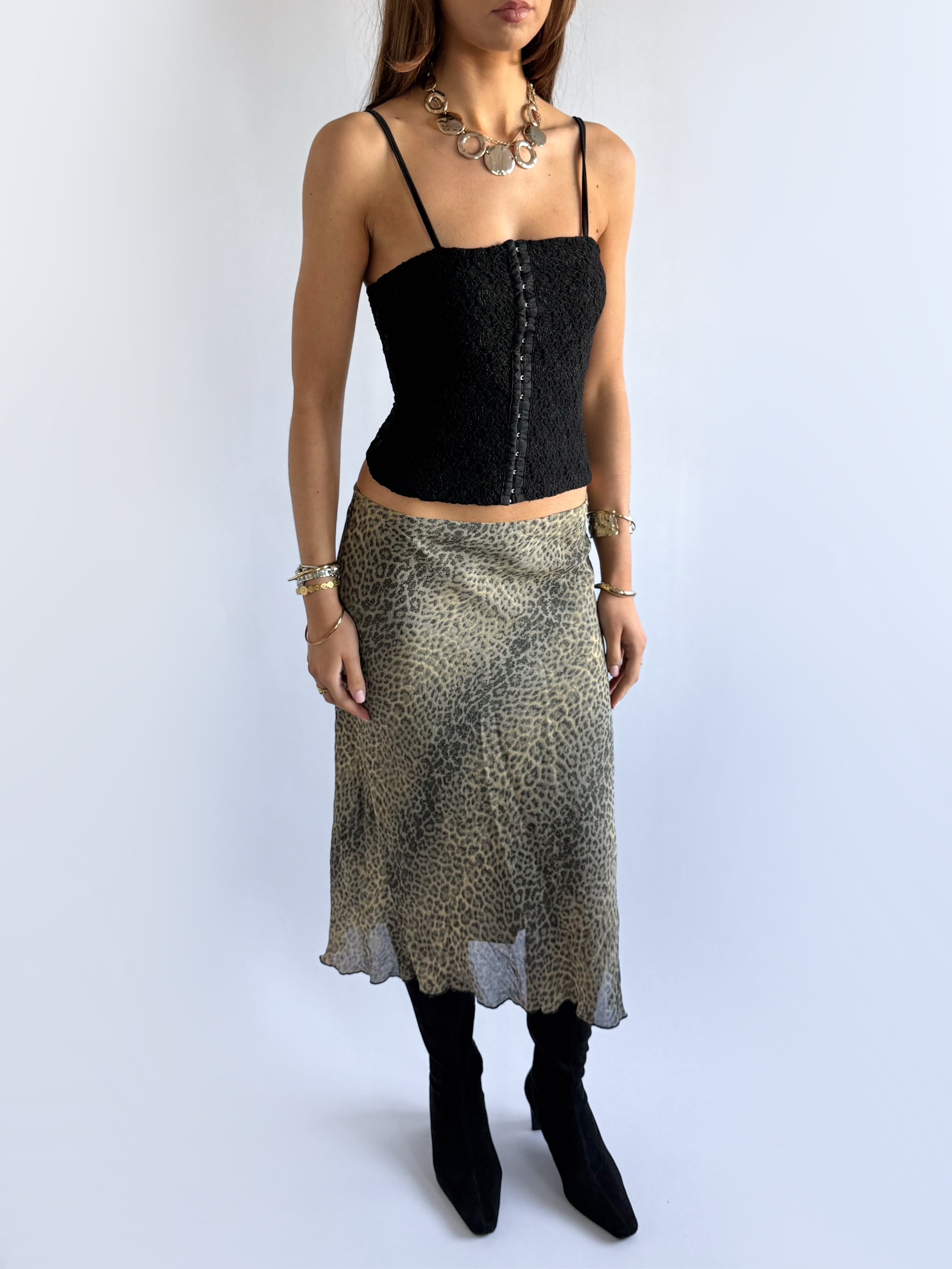 Leopard Midi Skirt - Size M