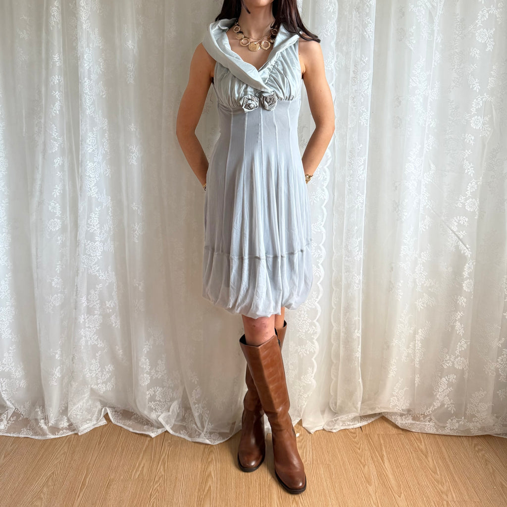 Ruffle Mesh Mini Dress - Size S